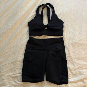 Fabletics PowerHold shorts and Oasis Twist top